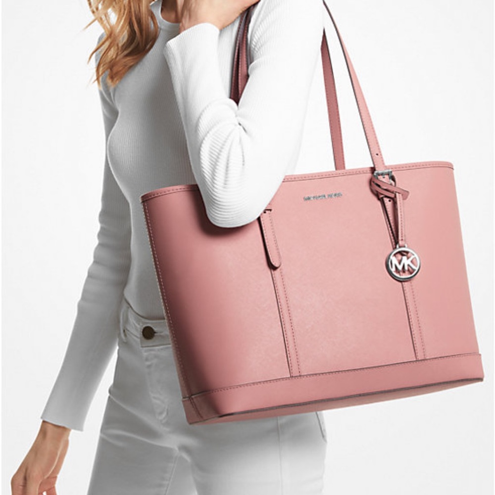 MICHAEL KORS 
Jet Set Travel Large Saffiano Leather Tote Bag PRIMROSE COLOR - Picture 3 of 16